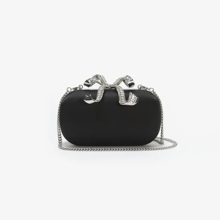 Self Portrait Clutch Bags Black Satin Bow Clutch 8211 Women Self Portrait Clutch Bags Black Satin Bow Clutch 8211 Women