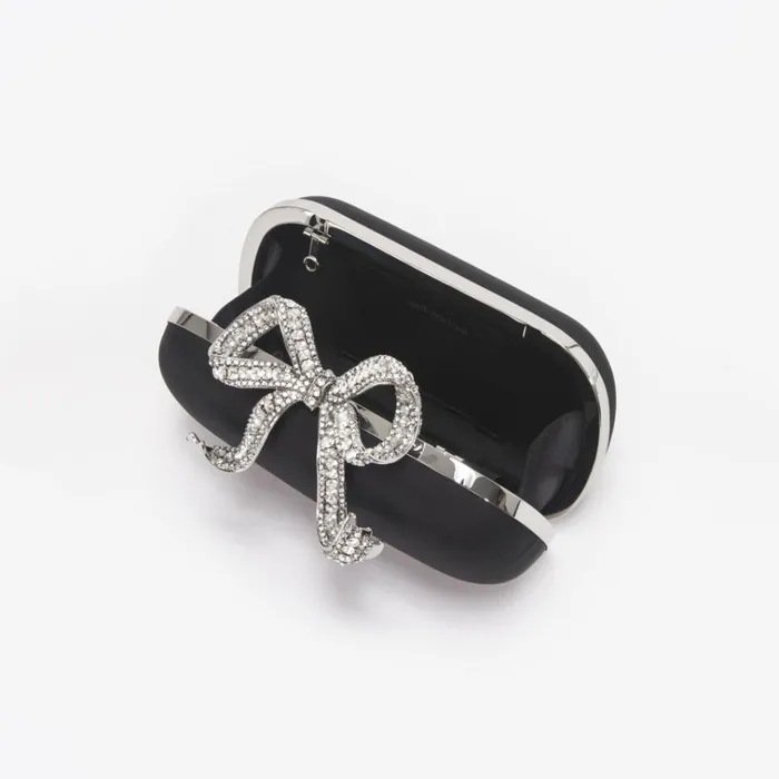 Self Portrait Clutch Bags Black Satin Bow Clutch 8211 Women Self Portrait Clutch Bags Black Satin Bow Clutch 8211 Women