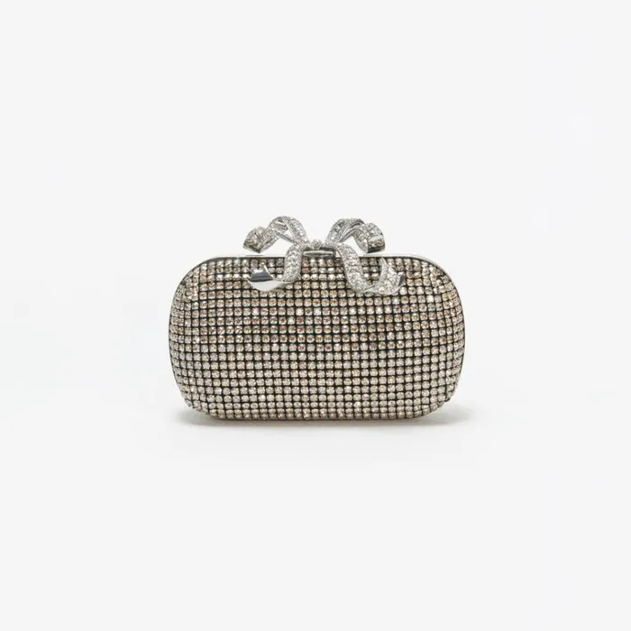Self Portrait Clutch Bags Champagne Diamante Bow Clutch 8211 Women