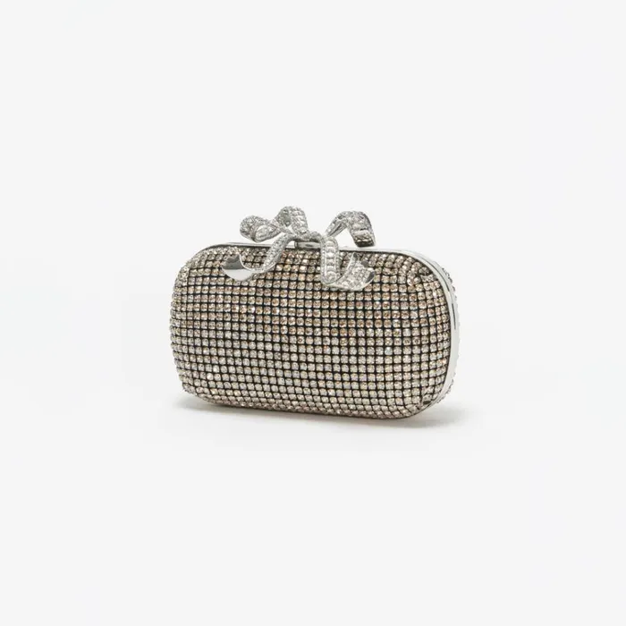 Self Portrait Clutch Bags Champagne Diamante Bow Clutch 8211 Women Self Portrait Clutch Bags Champagne Diamante Bow Clutch 8211 Women