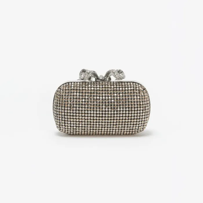 Self Portrait Clutch Bags Champagne Diamante Bow Clutch 8211 Women Self Portrait Clutch Bags Champagne Diamante Bow Clutch 8211 Women