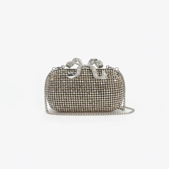 Self Portrait Clutch Bags Champagne Diamante Bow Clutch 8211 Women Self Portrait Clutch Bags Champagne Diamante Bow Clutch 8211 Women