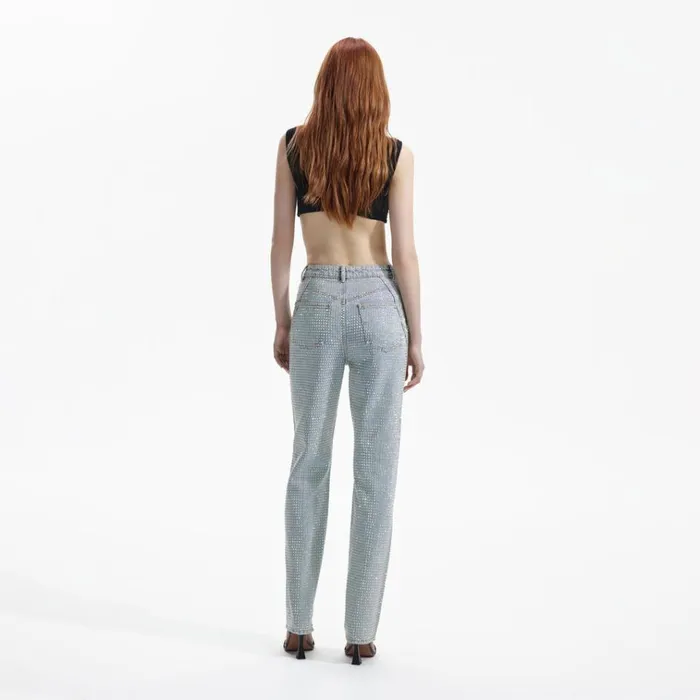 Self Portrait Denim Blue Rhinestone Denim Jeans 8211 Women Self Portrait Denim Blue Rhinestone Denim Jeans 8211 Women