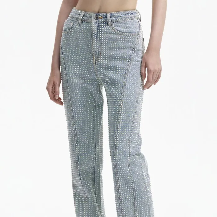 Self Portrait Denim Blue Rhinestone Denim Jeans 8211 Women Self Portrait Denim Blue Rhinestone Denim Jeans 8211 Women