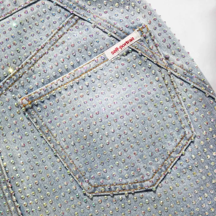 Self Portrait Denim Blue Rhinestone Denim Jeans 8211 Women Self Portrait Denim Blue Rhinestone Denim Jeans 8211 Women