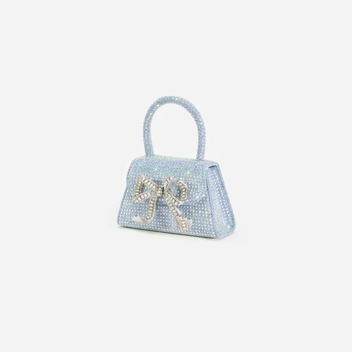 Self Portrait Denim Blue Rhinestone Denim Micro Bow Bag 8211 Women Self Portrait Denim Blue Rhinestone Denim Micro Bow Bag 8211 Women
