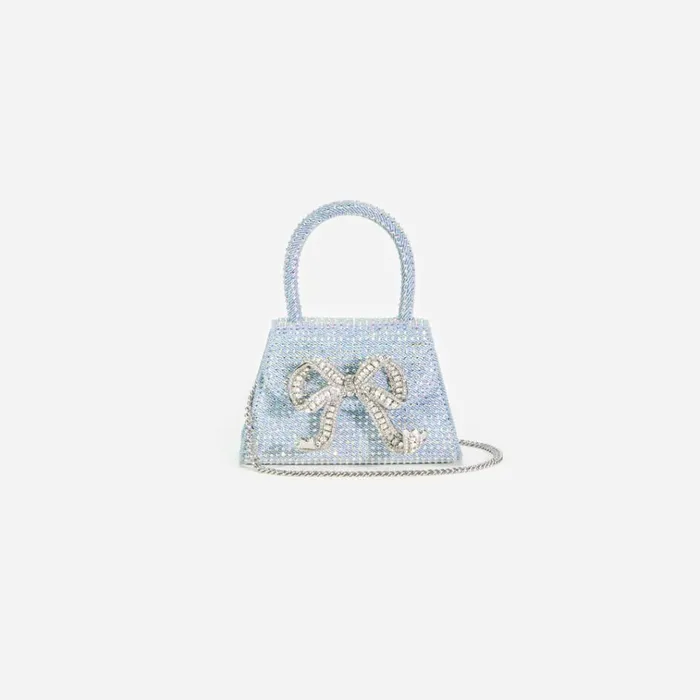 Self Portrait Denim Blue Rhinestone Denim Micro Bow Bag 8211 Women Self Portrait Denim Blue Rhinestone Denim Micro Bow Bag 8211 Women