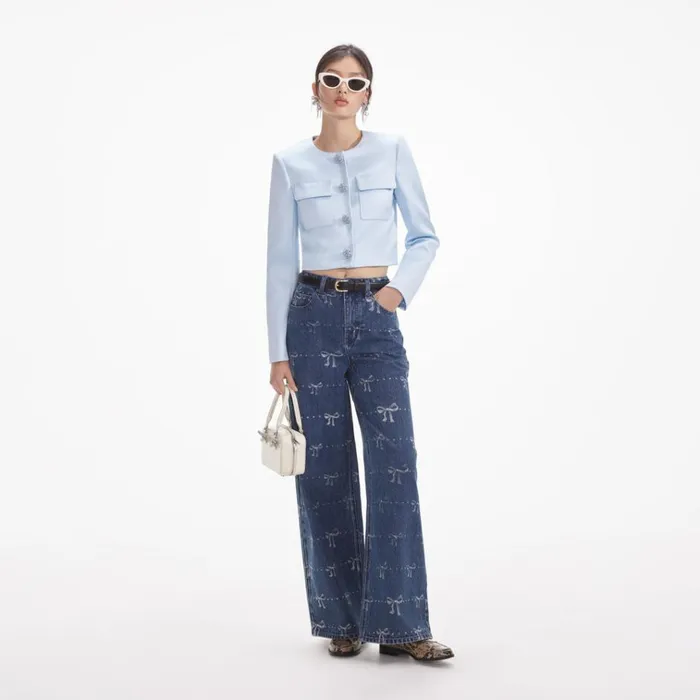 Self Portrait Denim Bow Print Jeans 8211 Women