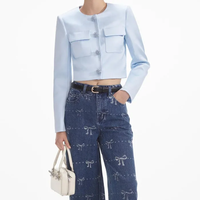 Self Portrait Denim Bow Print Jeans 8211 Women Self Portrait Denim Bow Print Jeans 8211 Women