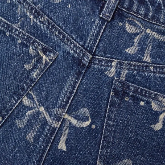 Self Portrait Denim Bow Print Jeans 8211 Women Self Portrait Denim Bow Print Jeans 8211 Women