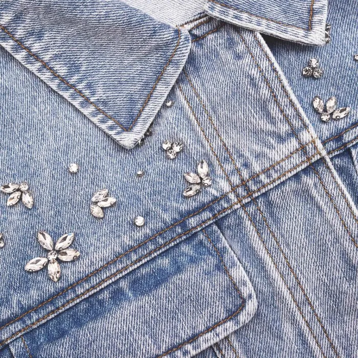 Self Portrait Denim Crystal Embellished Denim Jacket 8211 Women Self Portrait Denim Crystal Embellished Denim Jacket 8211 Women
