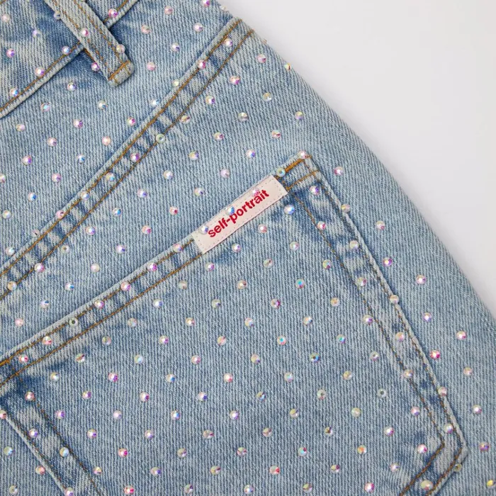 Self Portrait Denim Rhinestone Denim Regular Shorts 8211 Women Self Portrait Denim Rhinestone Denim Regular Shorts 8211 Women