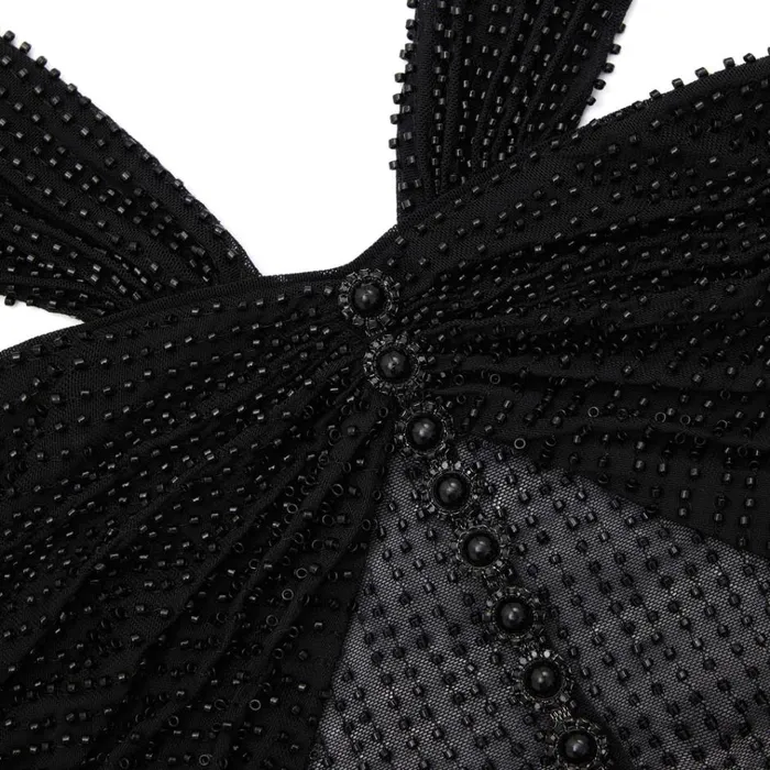 Self Portrait Dresses Black Beaded Mesh Maxi Dress 8211 Women Self Portrait Dresses Black Beaded Mesh Maxi Dress 8211 Women