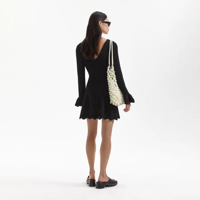 Self Portrait Dresses Black Crochet Mini Dress 8211 Women Self Portrait Dresses Black Crochet Mini Dress 8211 Women