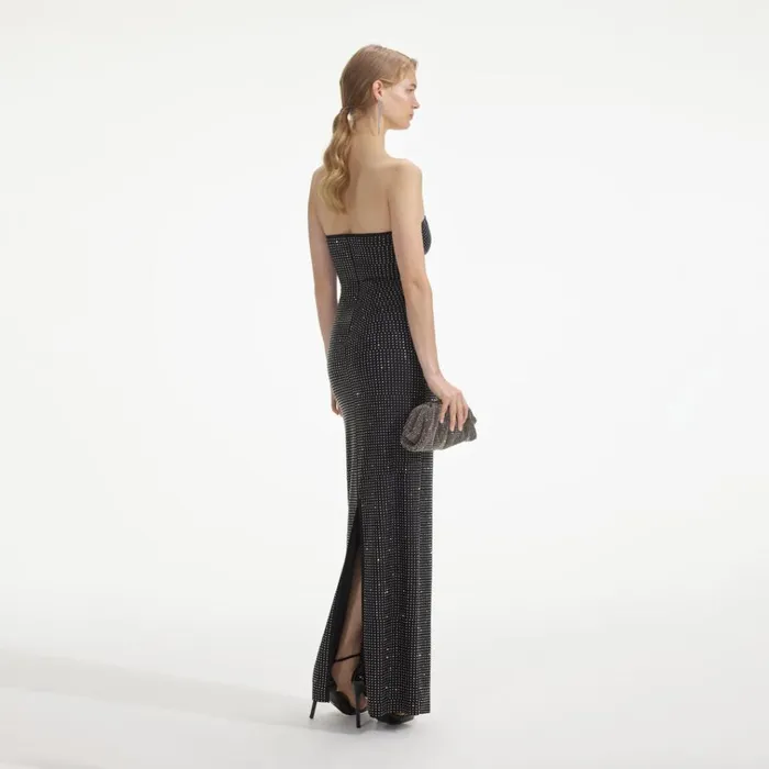 Self Portrait Dresses Black Jersey Rhinestone Maxi Dress 8211 Women Self Portrait Dresses Black Jersey Rhinestone Maxi Dress 8211 Women