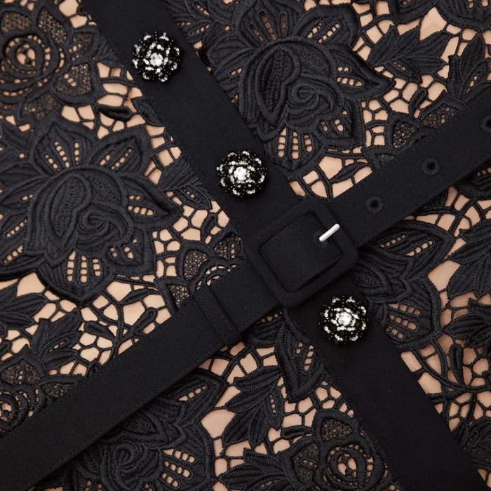 Self Portrait Dresses Black Lace Open Neck Mini Dress 8211 Women Self Portrait Dresses Black Lace Open Neck Mini Dress 8211 Women