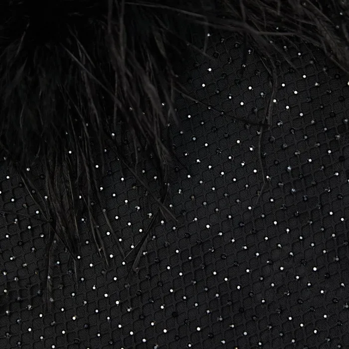 Self Portrait Dresses Black Rhinestone Feather Midi Dress 8211 Women Self Portrait Dresses Black Rhinestone Feather Midi Dress 8211 Women