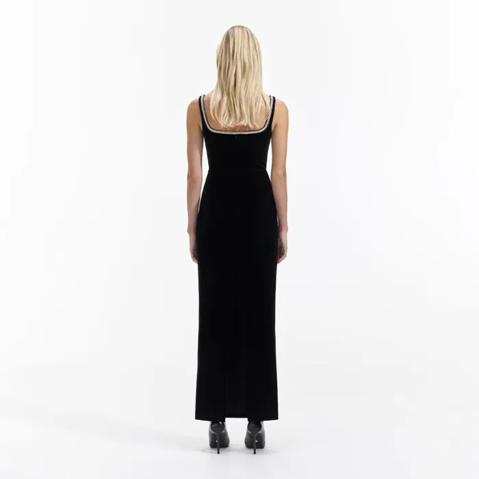 Self Portrait Dresses Black Velvet Maxi Dress 8211 Women Self Portrait Dresses Black Velvet Maxi Dress 8211 Women