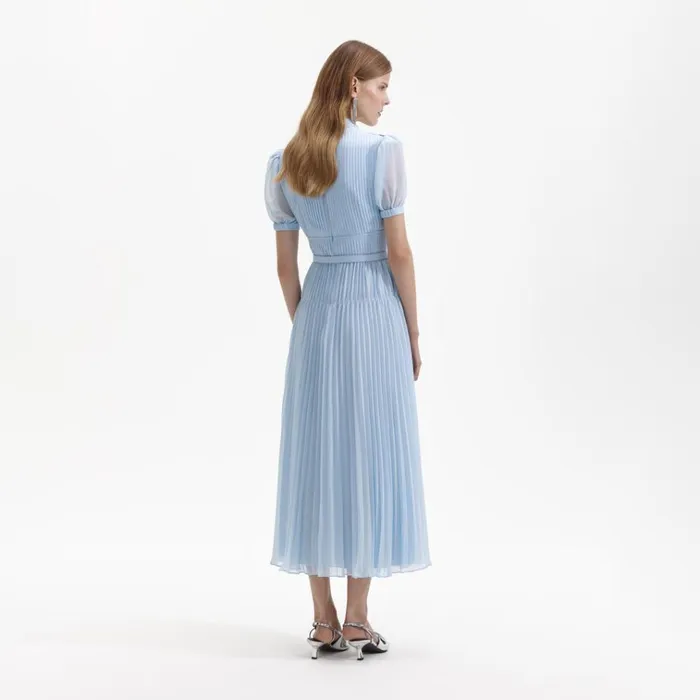 Self Portrait Dresses Blue Chiffon Bow Midi Dress 8211 Women Self Portrait Dresses Blue Chiffon Bow Midi Dress 8211 Women
