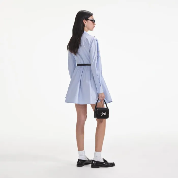 Self Portrait Dresses Blue Cotton Embellished Mini Dress 8211 Women Self Portrait Dresses Blue Cotton Embellished Mini Dress 8211 Women