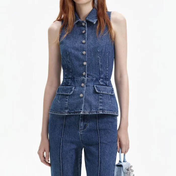 Self Portrait Dresses Blue Denim Jumpsuit 8211 Women Self Portrait Dresses Blue Denim Jumpsuit 8211 Women