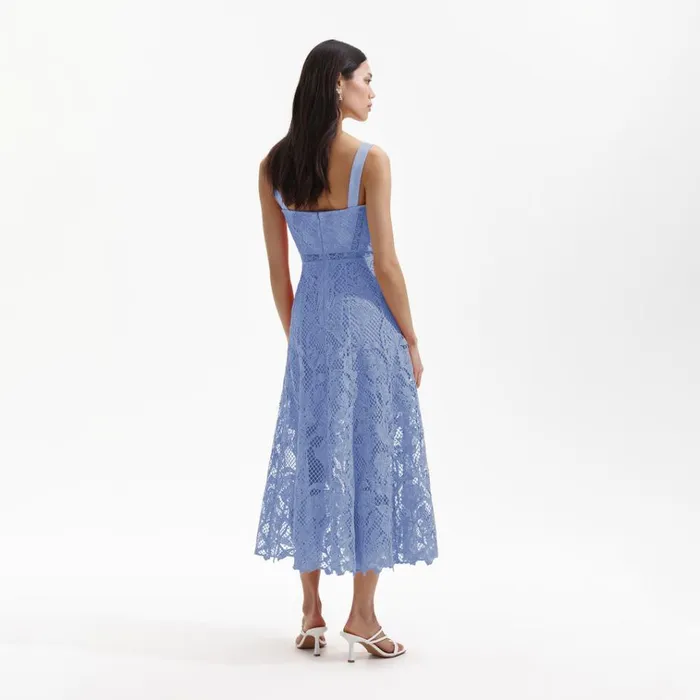 Self Portrait Dresses Blue Lace Midi Sweetheart Dress 8211 Women Self Portrait Dresses Blue Lace Midi Sweetheart Dress 8211 Women