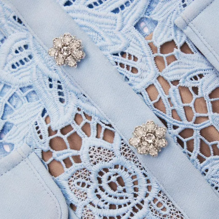 Self Portrait Dresses Blue Lace Peplum Mini Dress 8211 Women Self Portrait Dresses Blue Lace Peplum Mini Dress 8211 Women