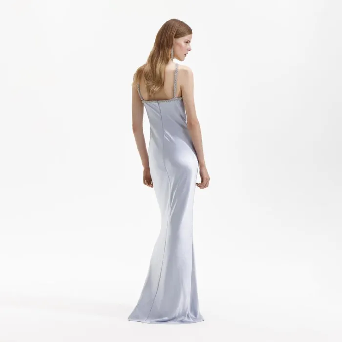 Self Portrait Dresses Blue Satin Diamante Maxi Dress 8211 Women Self Portrait Dresses Blue Satin Diamante Maxi Dress 8211 Women