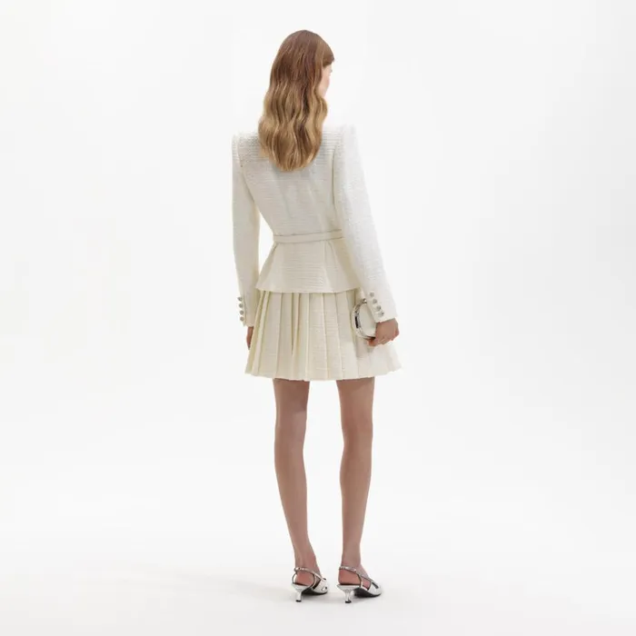 Self Portrait Dresses Cream Boucle Mini Jacket Dress 8211 Women Self Portrait Dresses Cream Boucle Mini Jacket Dress 8211 Women