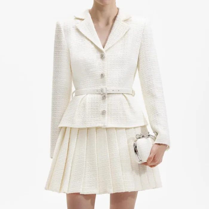 Self Portrait Dresses Cream Boucle Mini Jacket Dress 8211 Women Self Portrait Dresses Cream Boucle Mini Jacket Dress 8211 Women