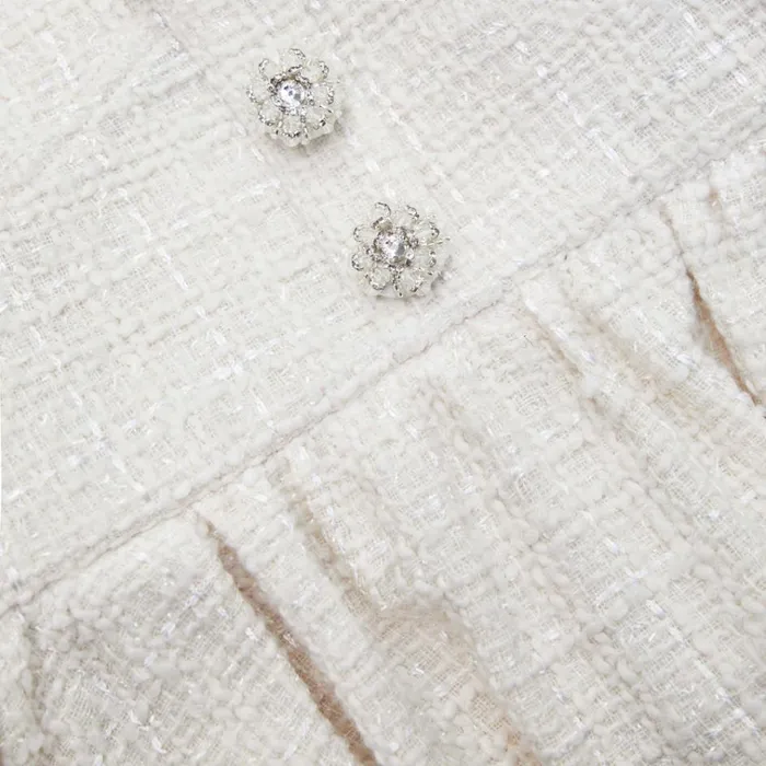 Self Portrait Dresses Cream Boucle Peplum Midi Dress 8211 Women Self Portrait Dresses Cream Boucle Peplum Midi Dress 8211 Women