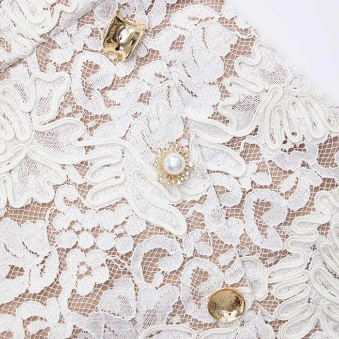 Self Portrait Dresses Cream Cord Lace Mini Dress 8211 Women Self Portrait Dresses Cream Cord Lace Mini Dress 8211 Women