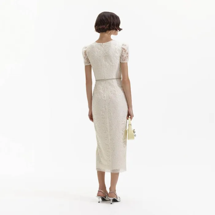 Self Portrait Dresses Cream Lace Diamante Midi Dress 8211 Women Self Portrait Dresses Cream Lace Diamante Midi Dress 8211 Women