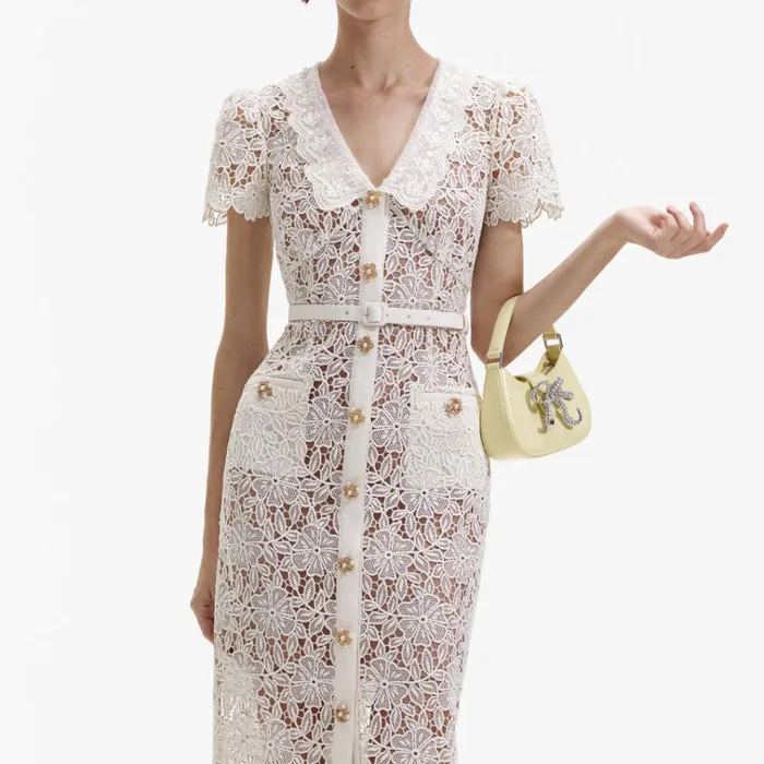 Self Portrait Dresses Cream Lace Midi Dress 8211 Women Self Portrait Dresses Cream Lace Midi Dress 8211 Women