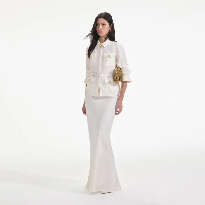 Self Portrait Dresses Cream Linen Maxi Dress 8211 Women Self Portrait Dresses Cream Linen Maxi Dress 8211 Women