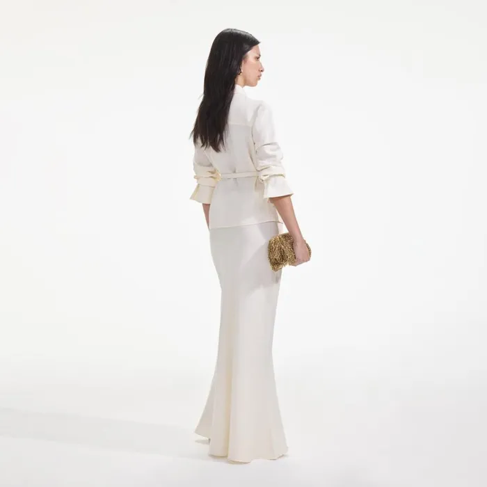 Self Portrait Dresses Cream Linen Maxi Dress 8211 Women Self Portrait Dresses Cream Linen Maxi Dress 8211 Women