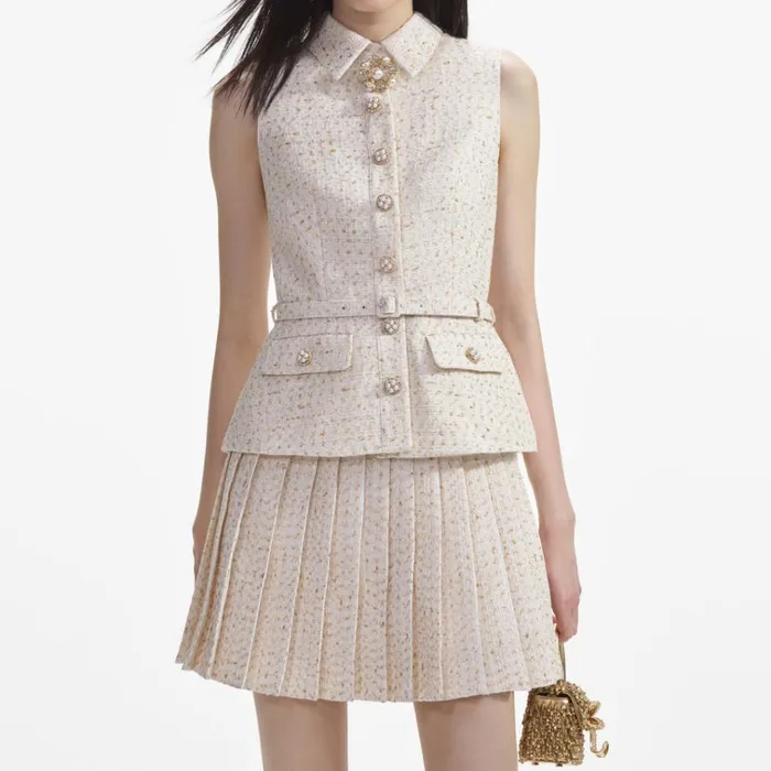 Self Portrait Dresses Cream Metallic Boucle Tailored Mini Dress 8211 Women Self Portrait Dresses Cream Metallic Boucle Tailored Mini Dress 8211 Women