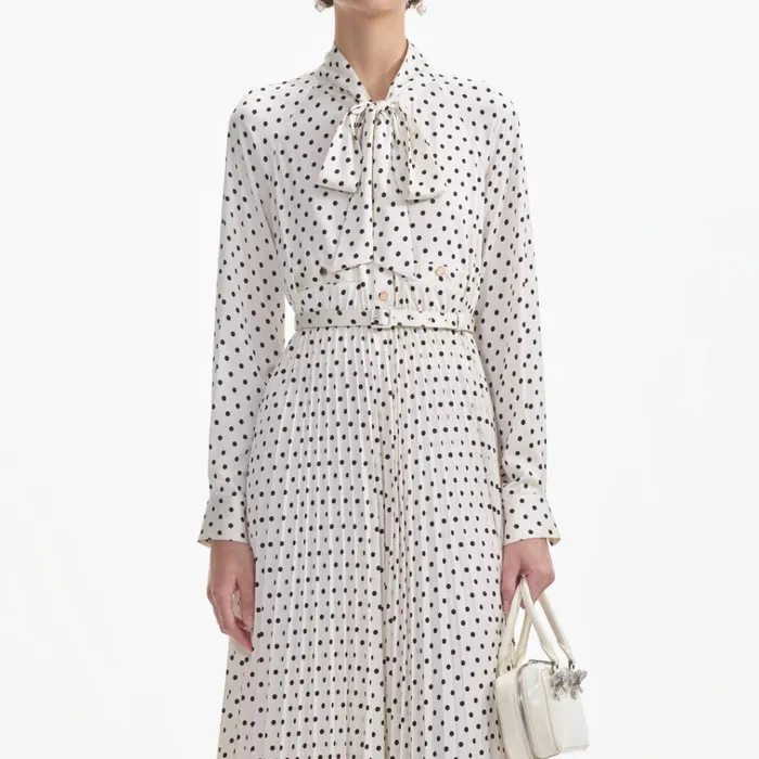 Self Portrait Dresses Cream Polka Dot Satin Midi Dress 8211 Women Self Portrait Dresses Cream Polka Dot Satin Midi Dress 8211 Women