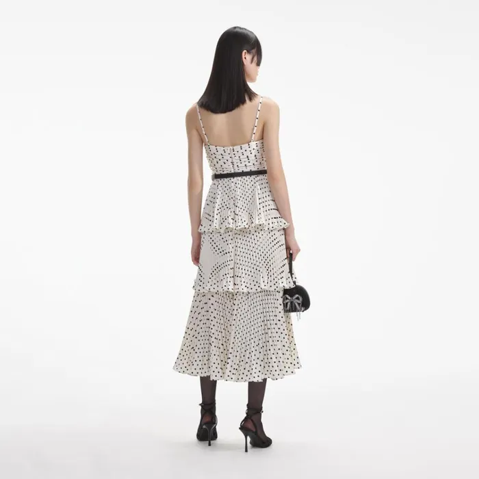 Self Portrait Dresses Cream Polka Dot Tiered Midi Dress 8211 Women Self Portrait Dresses Cream Polka Dot Tiered Midi Dress 8211 Women