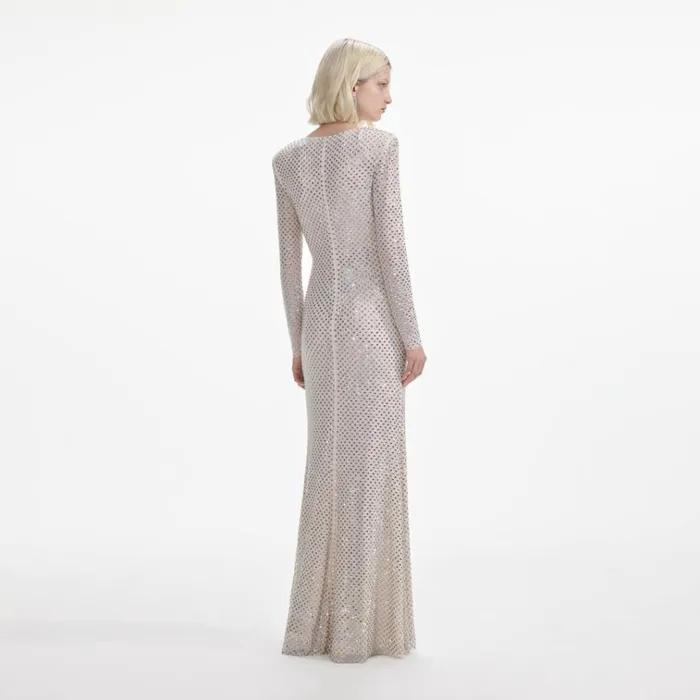 Self Portrait Dresses Cream Rhinestone Keyhole Maxi Dress 8211 Women Self Portrait Dresses Cream Rhinestone Keyhole Maxi Dress 8211 Women
