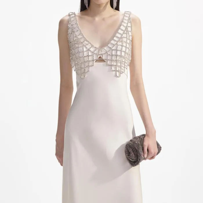Self Portrait Dresses Cream Satin Diamante Bralette Maxi Dress 8211 Women Self Portrait Dresses Cream Satin Diamante Bralette Maxi Dress 8211 Women