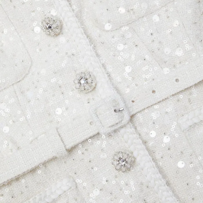 Self Portrait Dresses Cream Sequin Boucle Midi Dress 8211 Women Self Portrait Dresses Cream Sequin Boucle Midi Dress 8211 Women