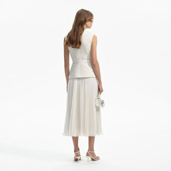 Self Portrait Dresses Cream Sequin Boucle Tailored Midi Dress 8211 Women Self Portrait Dresses Cream Sequin Boucle Tailored Midi Dress 8211 Women