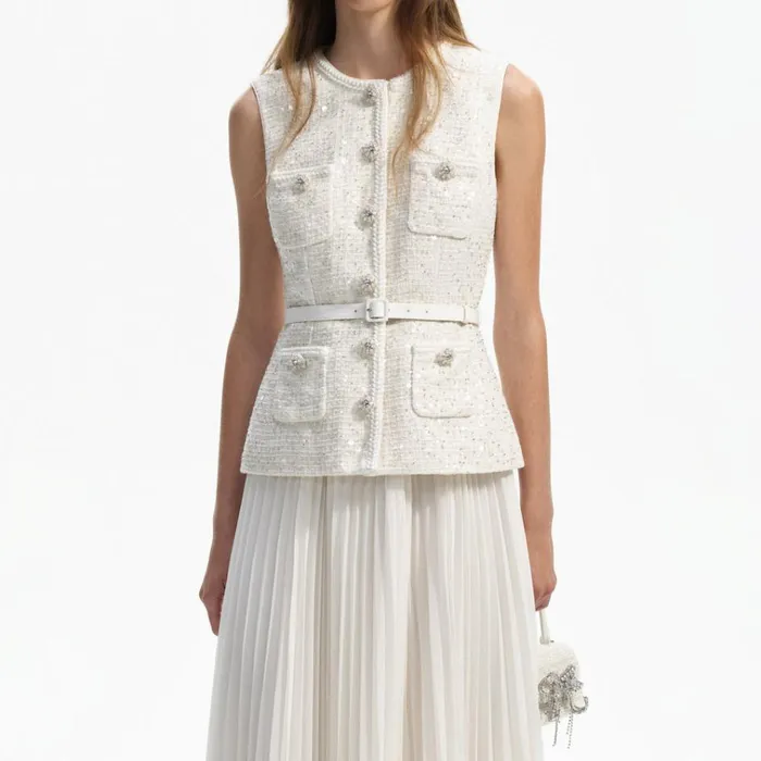 Self Portrait Dresses Cream Sequin Boucle Tailored Midi Dress 8211 Women Self Portrait Dresses Cream Sequin Boucle Tailored Midi Dress 8211 Women