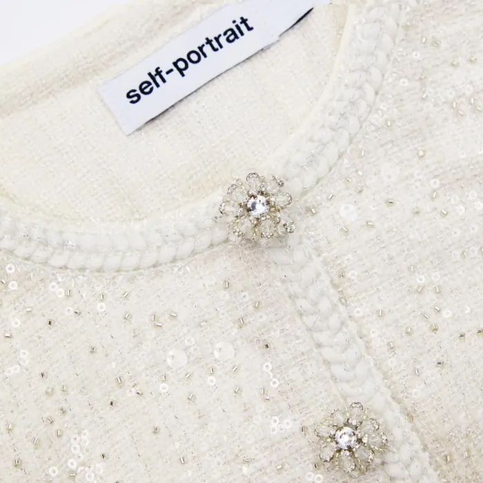 Self Portrait Dresses Cream Sequin Boucle Tailored Midi Dress 8211 Women Self Portrait Dresses Cream Sequin Boucle Tailored Midi Dress 8211 Women