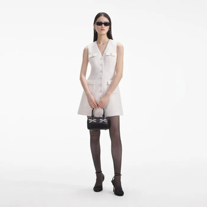 Self Portrait Dresses Cream Tinsel Boucle Buttoned Mini Dress 8211 Women Self Portrait Dresses Cream Tinsel Boucle Buttoned Mini Dress 8211 Women