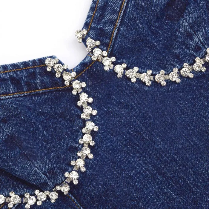 Self Portrait Dresses Diamante Denim Mini Dress 8211 Women Self Portrait Dresses Diamante Denim Mini Dress 8211 Women