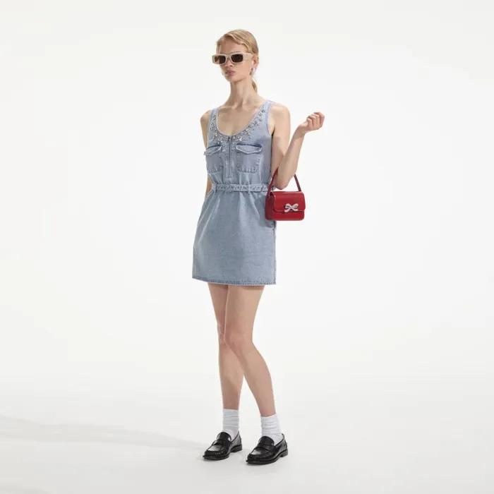 Self Portrait Dresses Embellished Denim Mini Dress 8211 Women Self Portrait Dresses Embellished Denim Mini Dress 8211 Women