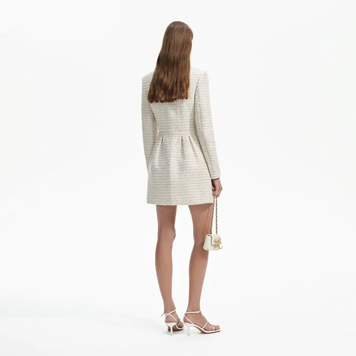 Self Portrait Dresses Gold Boucle Floral Trim Mini Dress 8211 Women Self Portrait Dresses Gold Boucle Floral Trim Mini Dress 8211 Women