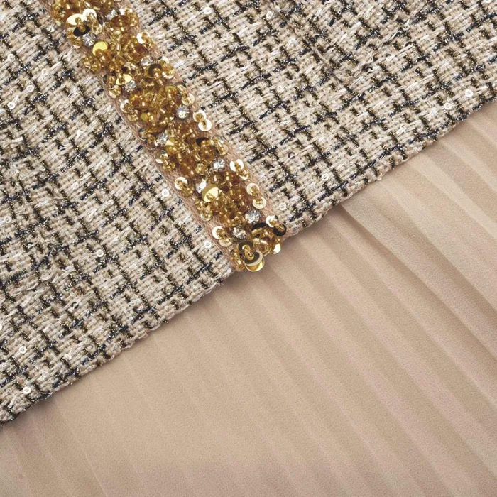 Self Portrait Dresses Gold Boucle Midi Dress 8211 Women Self Portrait Dresses Gold Boucle Midi Dress 8211 Women